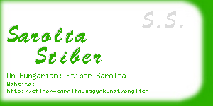 sarolta stiber business card
